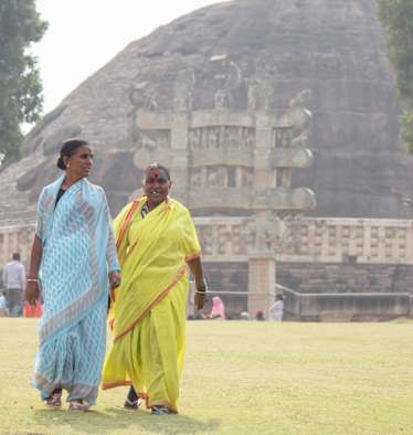 UNESCO Weltkulturerbe: Das Buddhistische Heiligtum Sanchi nahe Bhopal, 2.500 Jahre alter Sandstein
