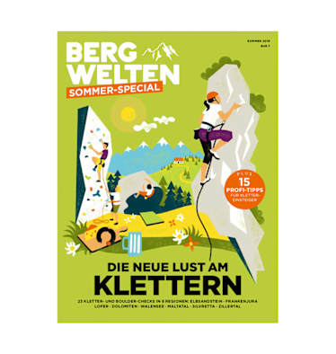 Jetzt überall im Zeitschriftenhandel – das Bergwelten Kletter-Special 2019