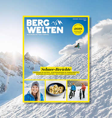 Überall im Zeitschriftenhandel: Das Bergwelten Magazin (Dezember/Jänner 2018/19)