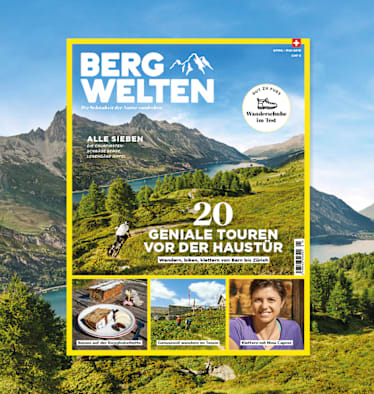 Jetzt überall im Zeitschriftenhandel – das Bergwelten Magazin (April/Mai 2019)