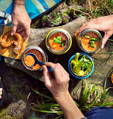 Ideal für den gemeinsamen Wander-Ausflug: Gazpacho to go