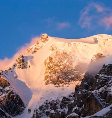 Die Nordwand des Ortlers im Morgenrot