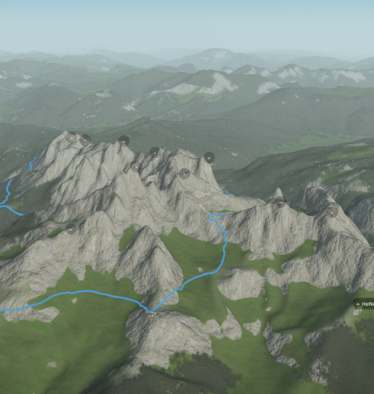 3D-Kartenausschnitt: Rund um den Gosaukamm