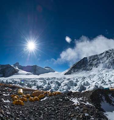 Das Basislager am Fuße des höchsten Bergs der Welt