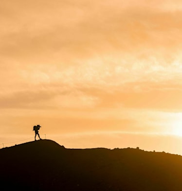 Wanderer am Berg