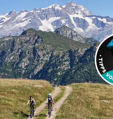 Biken im Valsesia mit perfekter Kulisse des Monte-Rosa-Masivs
