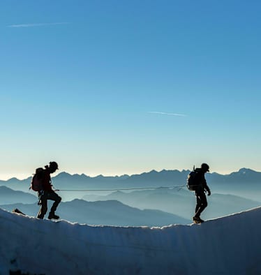 Seilschaft in den Dauphiné-Alpen in Frankreich