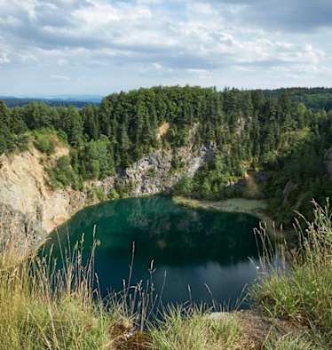 Vom einstigen Vulkan ist nicht mehr viel übrig geblieben. Der Krater Höwenegg bei Immendingen