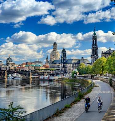 Dresden: Radfahren entlang der Elbe