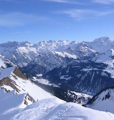 Blick vom Glatthorn gegen das Talende