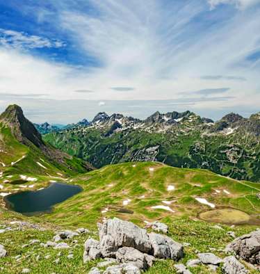 Die Rappenseehütte (2.091 m) in den Allgäuer Alpen