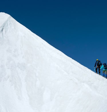 Eiger in der Schweiz: Bergsteiger am Mittellegigrat
