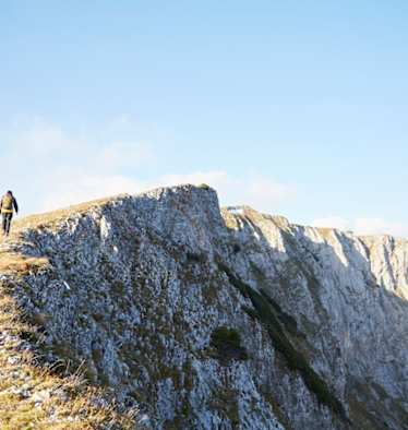 Im Morgenlicht unterwegs zum Gipfel des Predigtstuhl (1.902 m)