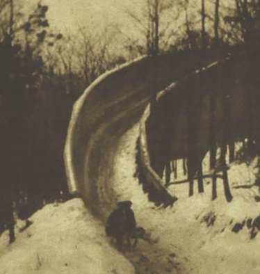 Die alte Anninger-Rodelbahn im Illustrierten Sportblatt (7. Jänner 1928)
