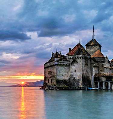 Schloss Chillon am Genfersee bei Montreux im Kanton Waadt