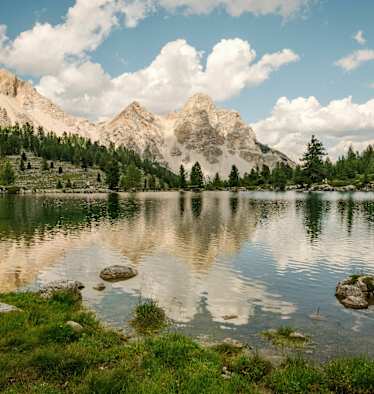 Grünsee ; Antonispitze und Eisengabel ; Naturpark Fanes-Sennes-Prags