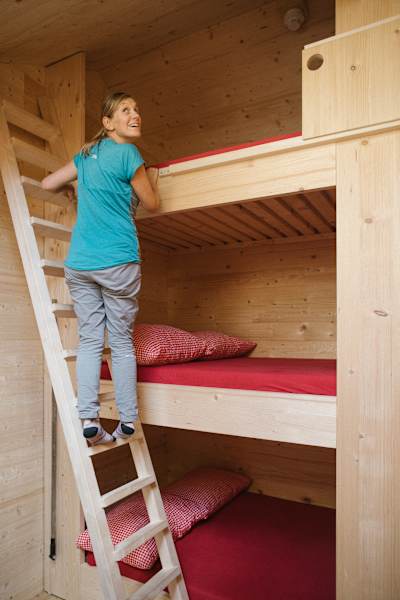 Stockbetten in der Steinseehütte