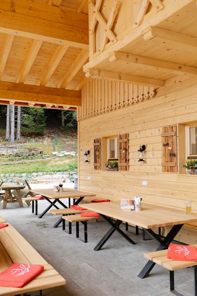Die Terrasse der Rohrkopfhütte