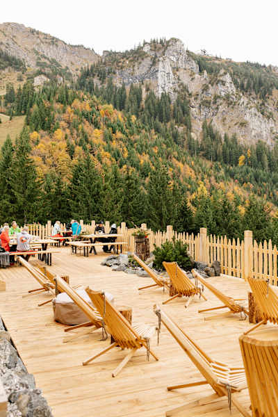 Die Terrasse der Rohrkopfhütte