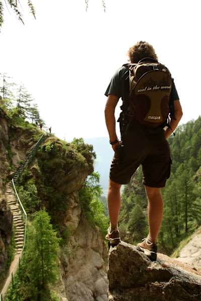 Blick auf die 1000 Stufen im Lahnbachgraben