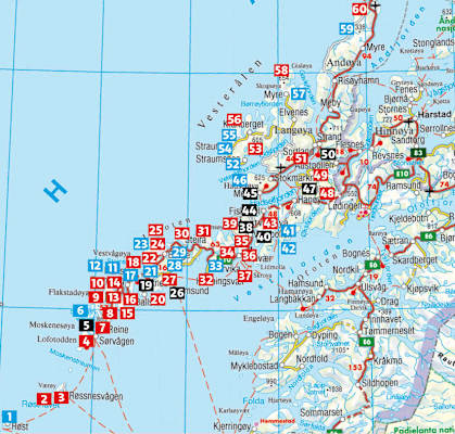 Rother Wanderführer Lofoten und Vesterålen - Übersichtskarte