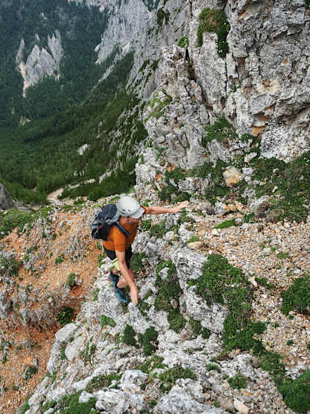 Klettertour auf die Heukuppe über das Wilde Gamseck