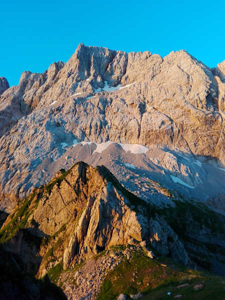 La parete nord del Coglians