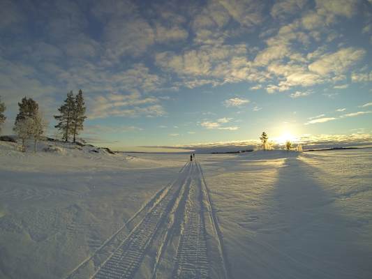 Skiwandern Inarisee Lappland