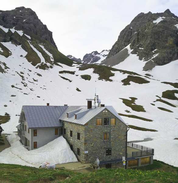 Die Rappenseehütte in den Allgäuer Alpen