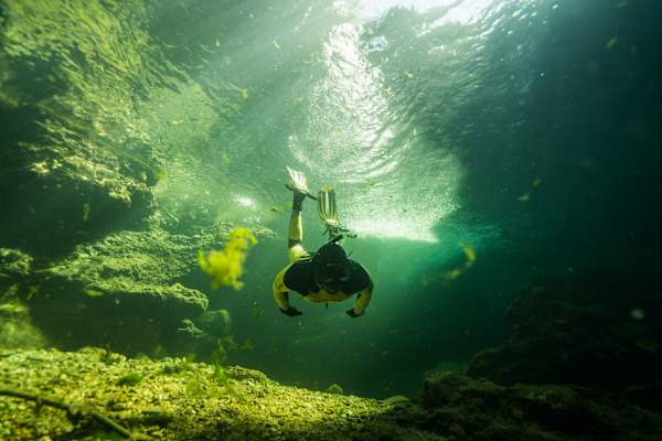 Flusstauchen in der Traun in Oberösterreich
