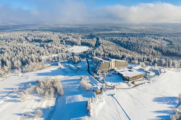 Blick auf das Skigebiet Schöneck