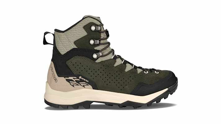 Der LOWA® EXPLORER GTX MID für Damen in der Farbe dunkelgrün/panna.