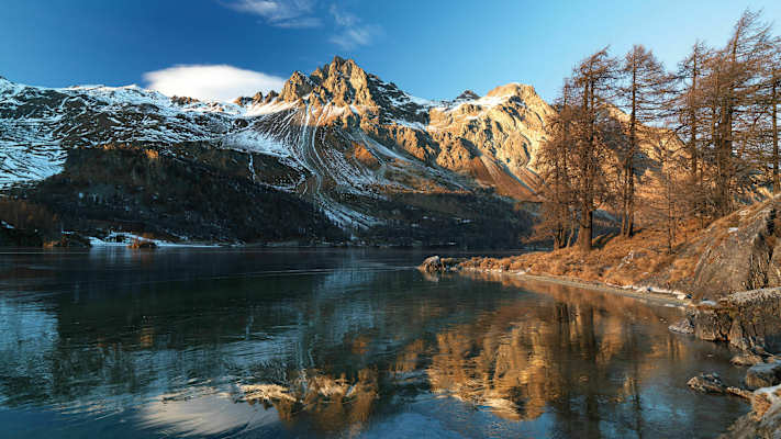 Silsersee im Engadin im Kanton Graubünden