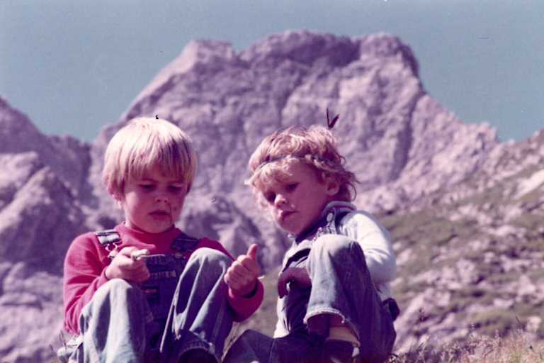 Christoph Schimpfössl als Kind vor der Paseierspitze