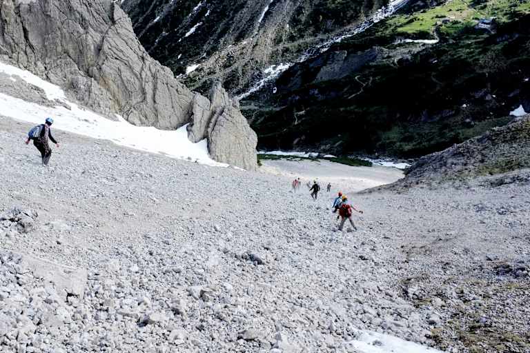Bergsteiger im freien Gelände