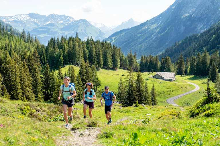 Trailrunner am Weg zum Gipfel.