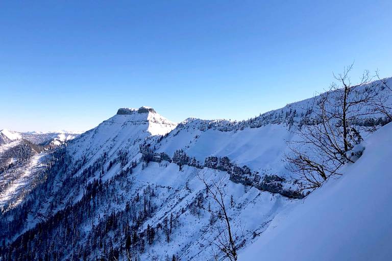 Ausblick im Aufstieg zum Schlenken auf den Schmittenstein (1.695 m)
