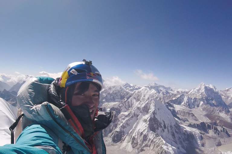 David Lama auf dem Gipfel des Lunag Ri 2018