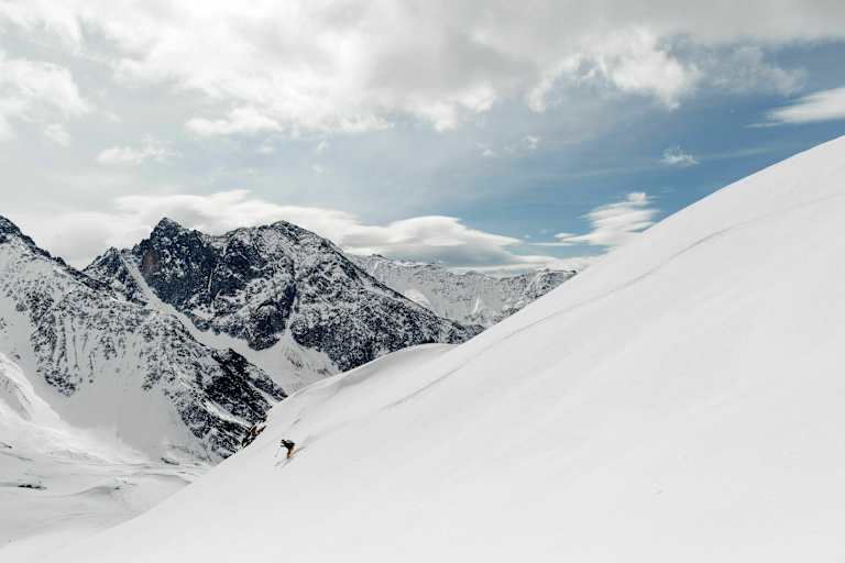 Abfahrt nach der Skitour im Lesachtal