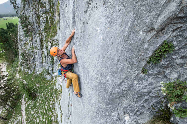 Heinz Zack im Klettergarten Sonnenplatten Scharnitz