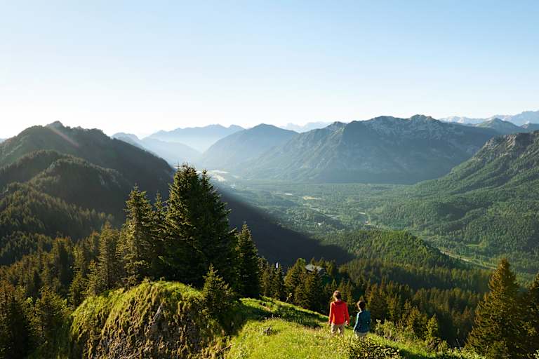 Das Panorama der Ammergauer Alpen.