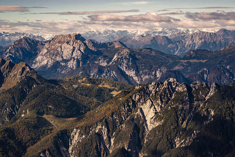 Die Julischen Alpen an der Grenze von Österreich, Slowenien und Italien.