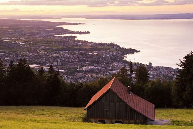 Blick auf Rorschach und den Bodensee in St. Gallen