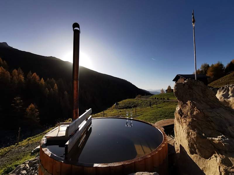 Entspannung pur im Hotpot beim Berghaus Heimeli