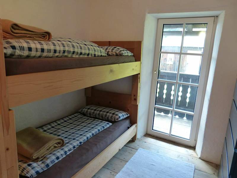 Doppelstockbettzimmer auf der Klausner Hütte