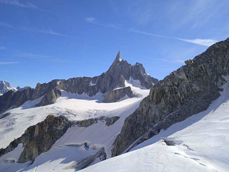 Der Dent du Géant ist von weit her sichtbar