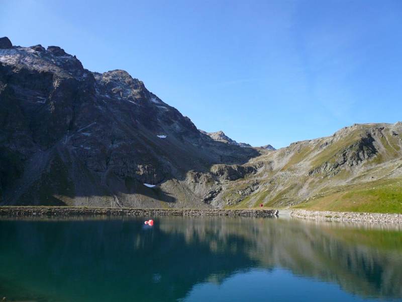 Speichersee mit Blick aufs Gafier Joch