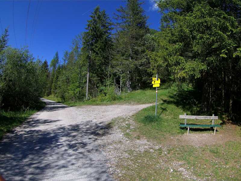 An dieser Abzweigung gehts zur Hochlandhütte