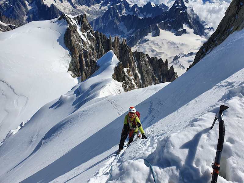 Kurz vor dem Gipfel des Mont Maudit