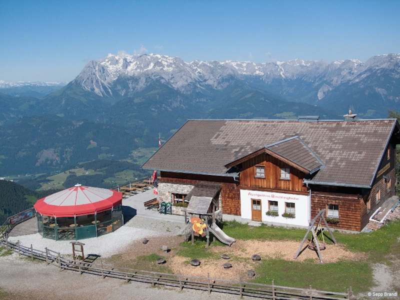 Auf der Bischlinghöhe, im Hintergrund gegen Hochkönigstock.